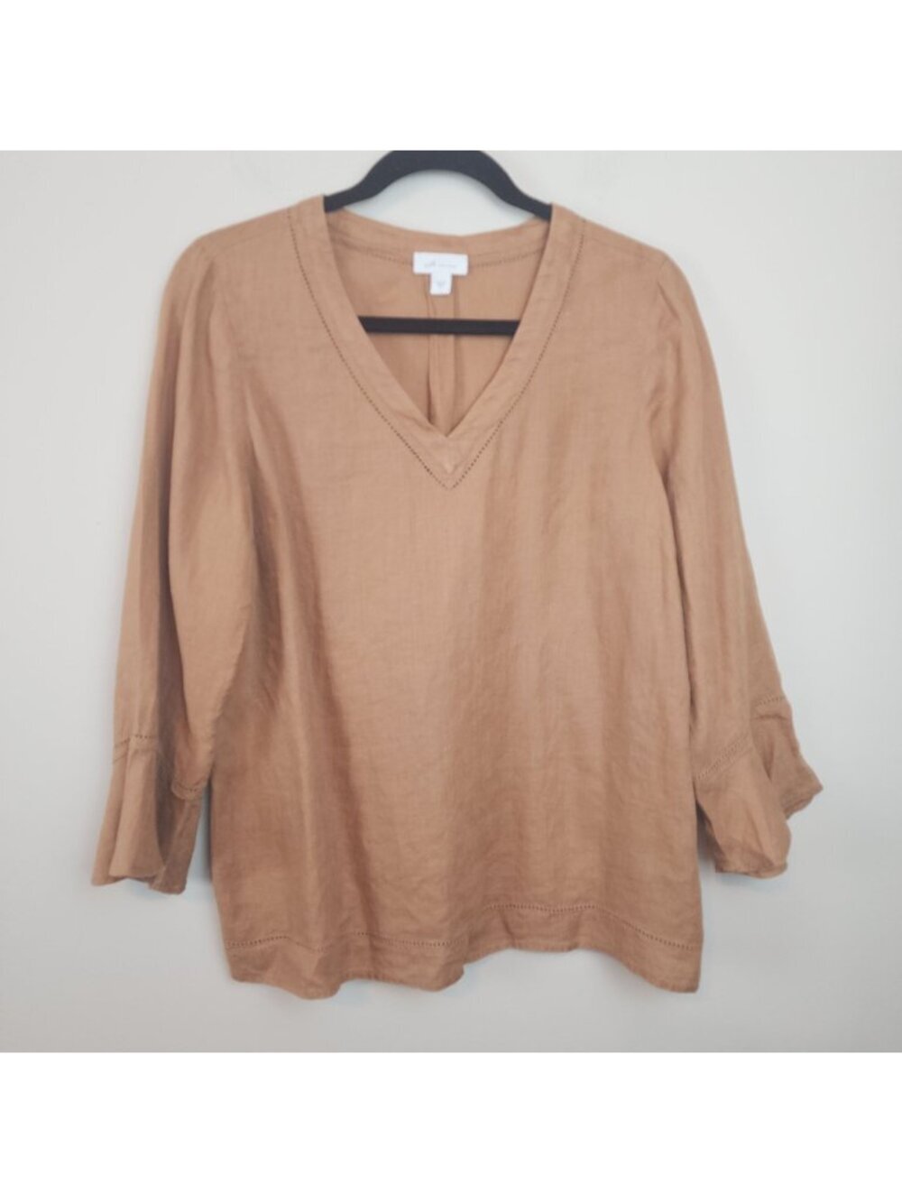 J.Jill Love Linen long sleeve top blouse earthy colors sz S
